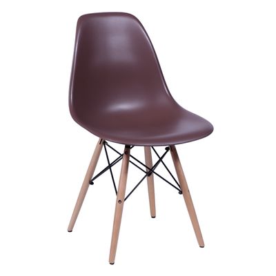 Cadeira Eames Eiffel Café com Pés de Madeira