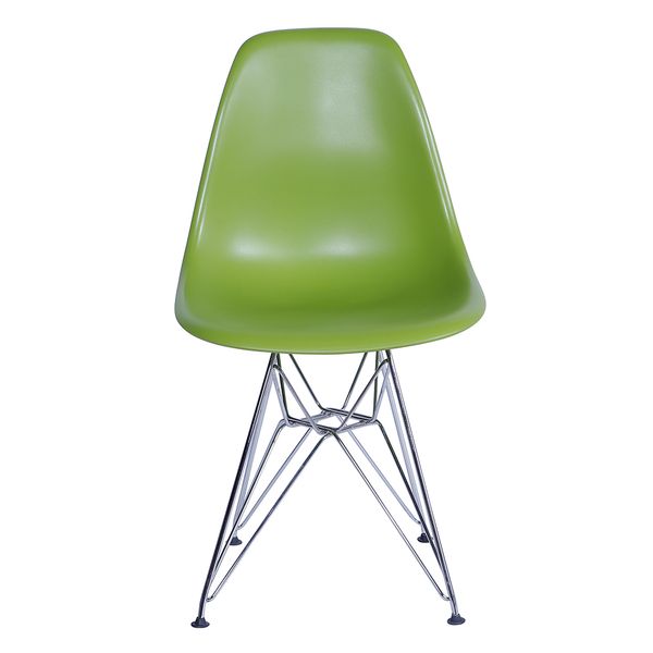 Cadeira Eames Eiffel Verde com Pés Cromados