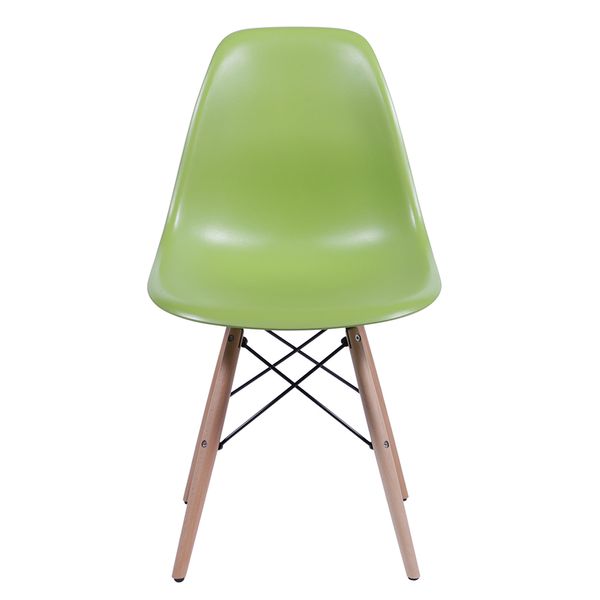 Cadeira Eames Eiffel Verde com Pés de Madeira