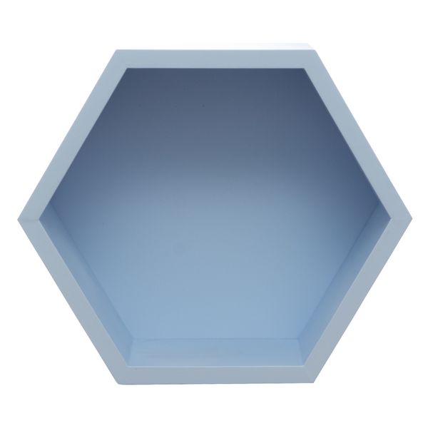 Prateleira-Hexagono-Azul-bebe-Fosco-28cm-x-32cm-x-15cm-