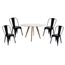 Conjunto-Mesa-Square-Redonda-Tampo-Branco-Fosco-Diametro-88cm-com-4-Cadeiras-Tolix-Preta-Nova-Versao