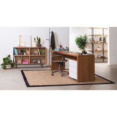 kit-escritorio-bancada-180cm-modulo-gavetas-louro-freijo-poltrona-noruega-cobre-baixa-ambiente