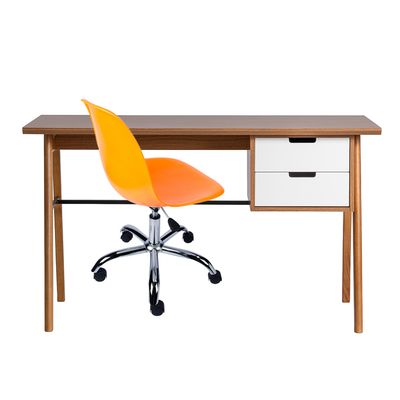 kit-escritorio-escrivaninha-vintage-130cm-com-gavetas-brancas-cadeira-eiffel-giratoria-laranja