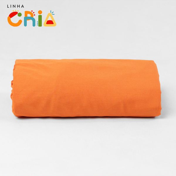 lencol-com-elastico-de-solteiro-laranja-com-logo