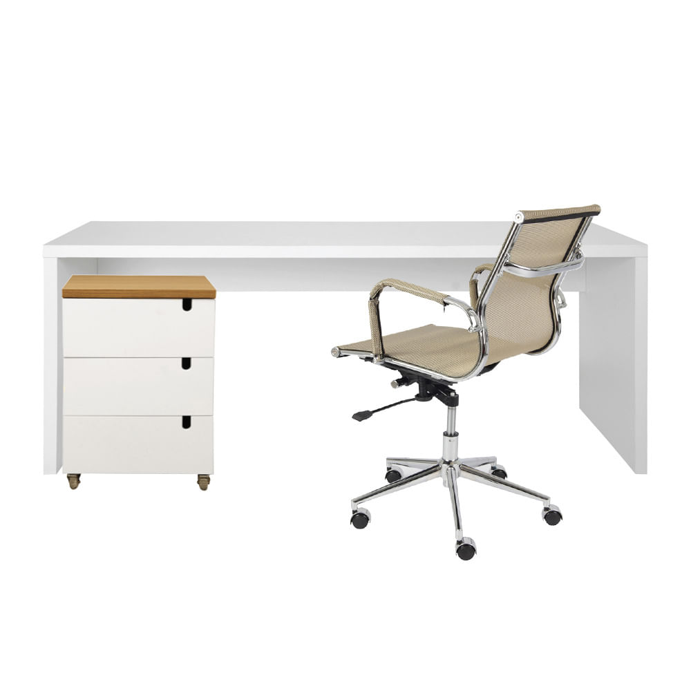 kit-escritorio-bancada-136cm-modulo-gavetas-louro-freijo-poltrona-noruga-cobre-completo