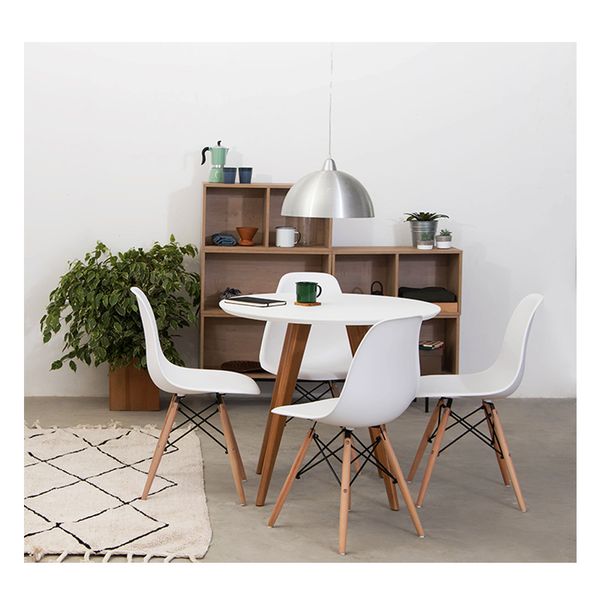 conjunto-mesa-square-redonda-88cm-tampo-branco-cadeira-com-quatro-cadeira-eiffel-ambientada