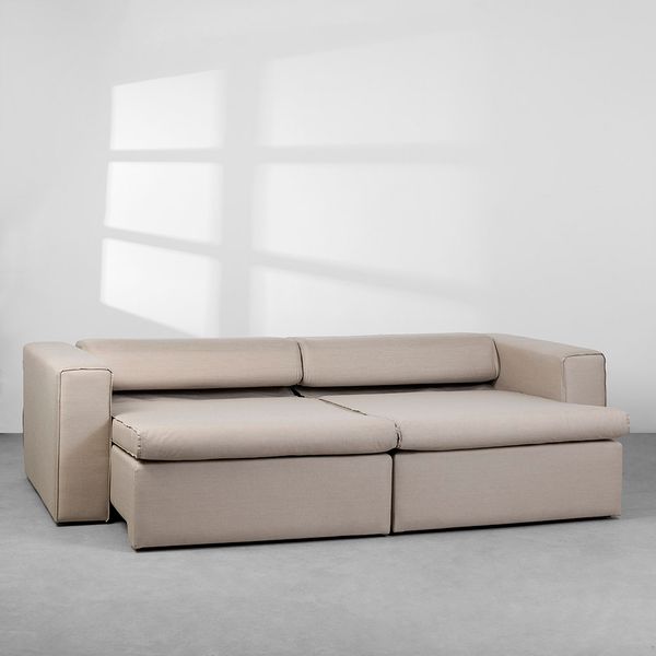 sofa-italia-retratil-trama-miuda-bege-206-assentos-abertos-encosto-reclinado-e-sem-almofadas