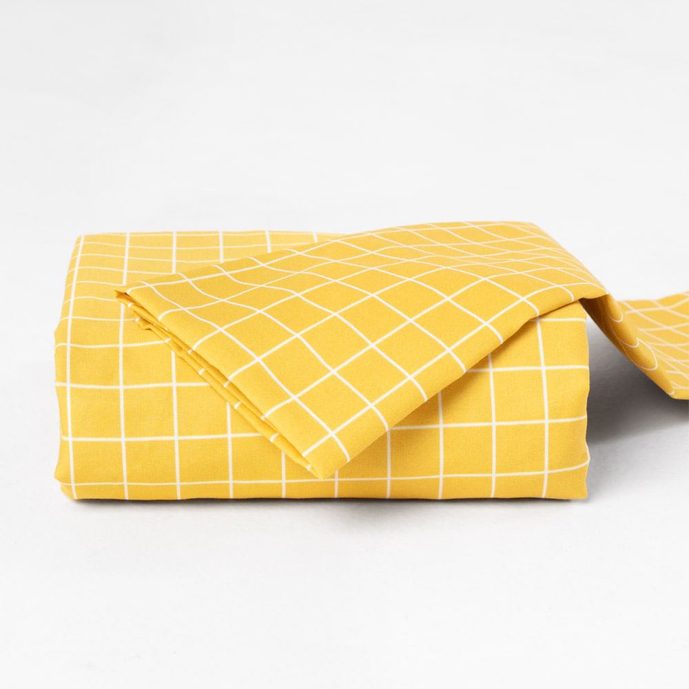 lencol-de-berco-com-elastico-e-fronha-xadrez-amarelo-e-branco-detalhe