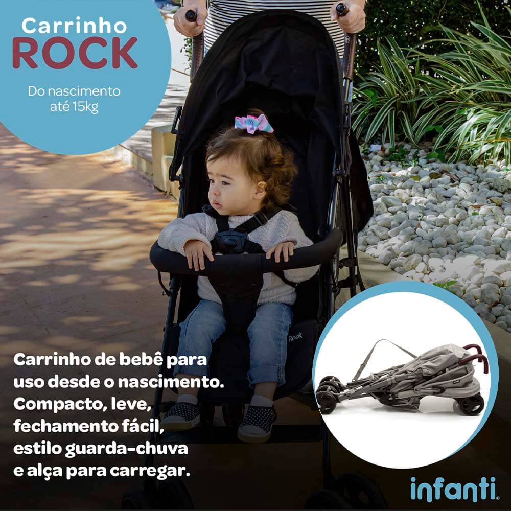 Carrinho Rock 3 Posições com Barra de Proteção - Gray