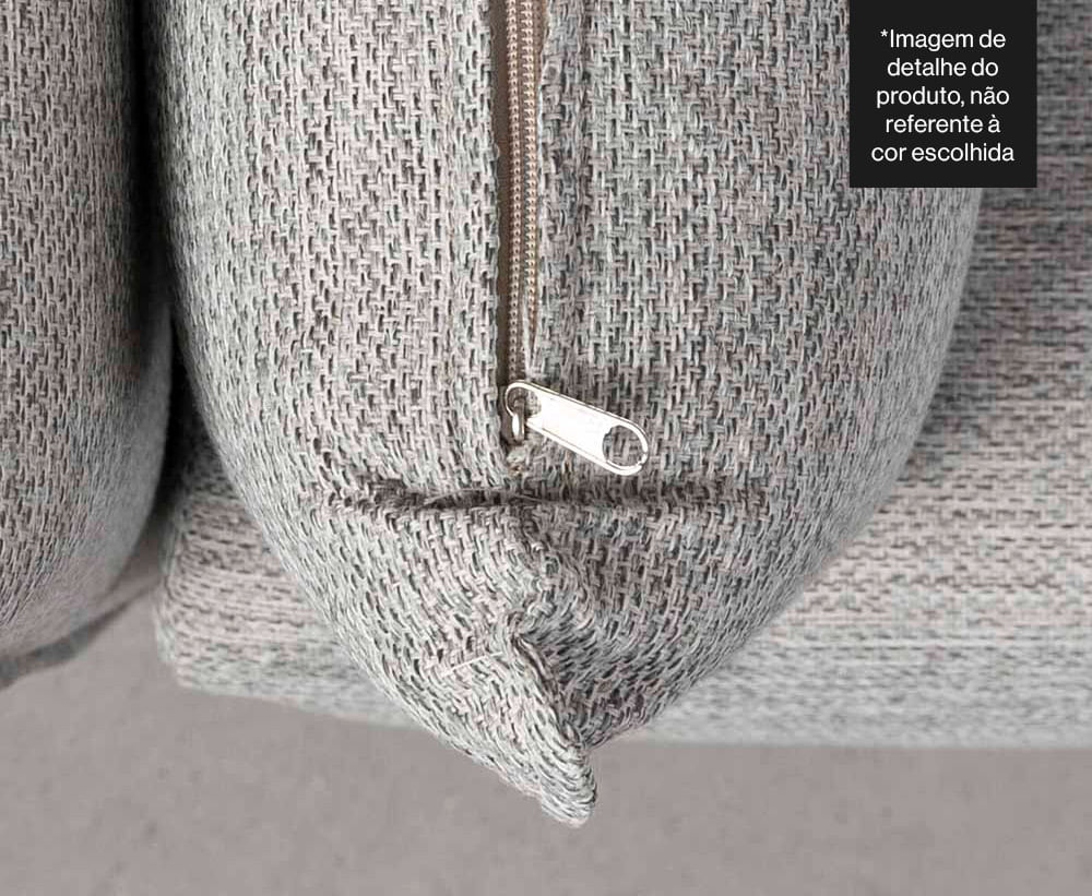 Sofá Ming Trama Miúda Cinza Claro – 1,98m | Abra Cadabra