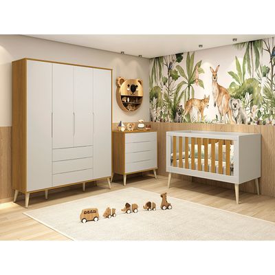 kit-quarto-infantil-elfe-areia-fosco-e-savana---comoda-4-gavetas---guarda-roupa---berco-noah-com-pes