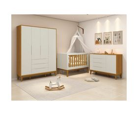 kit-quarto-infantil-elfe-areia-fosco-e-savana-comoda-4-gavetas-e-1-porta---guarda-roupa---berco-noah-com-pes-square-em-madeira