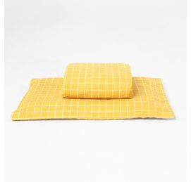 lencol-de-mini-cama-com-elastico-e-fronha-xadrez-amarelo-e-branco-selo