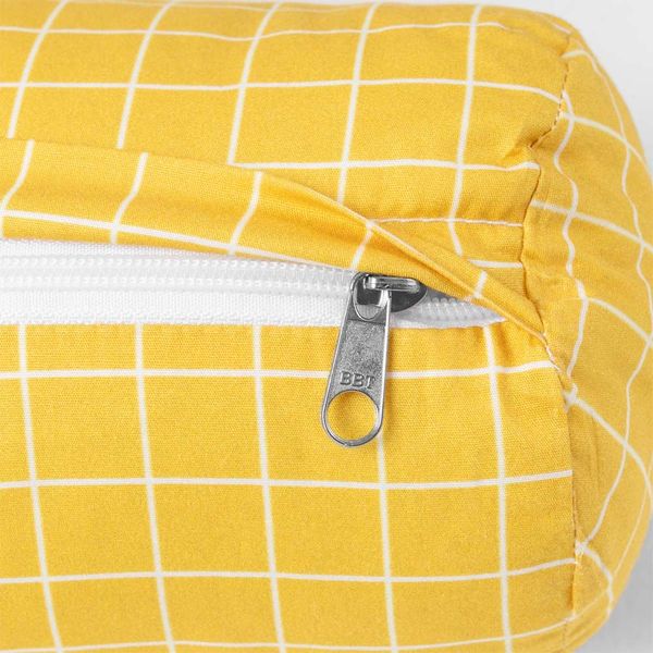 par-de-rolinho-lateral-mini-cama-130-xadrez-amarelo-e-branco-detalhe-ziper