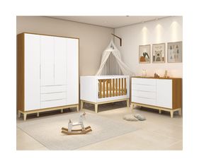 kit-quarto-infantil-elfe-branco-fosco-e-savana---comoda-4-gavetas-e-1-porta---guarda-roupa---berco-n-principal