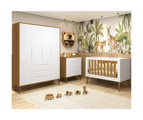 kit-quarto-infantil-elfe-branco-fosco-e-savana---comoda-4-gavetas---guarda-roupa---berco-noah-com-pe-principal