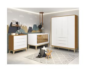 kit-quarto-infantil-elfe-branco-fosco-e-savana---comoda-4-gavetas---guarda-roupa---berco-noah-com-pe-principal