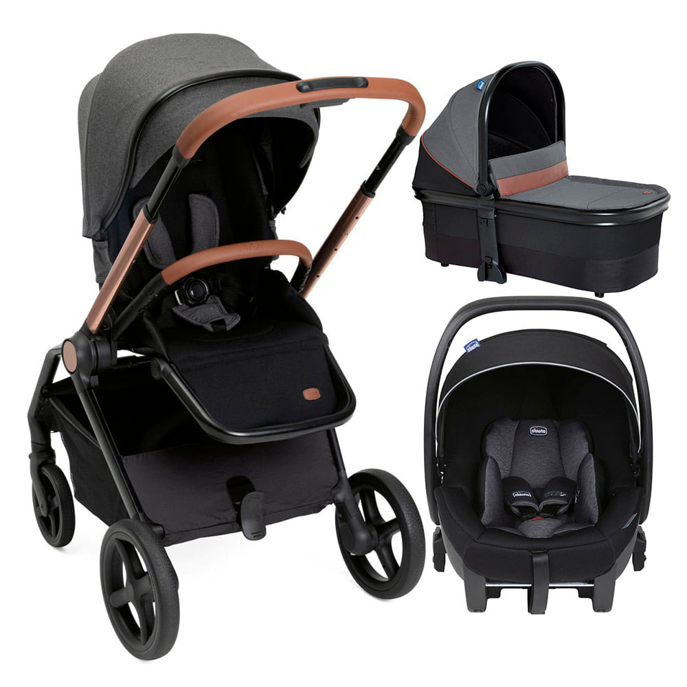 Carrinho de Bebe Chicco Bebê Conforto Mysa Preto