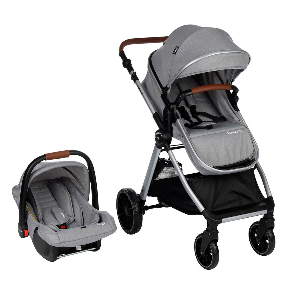 Travel System Romanzo Duo 3 Posições (0 a 15 kg) - Cinza Granizo