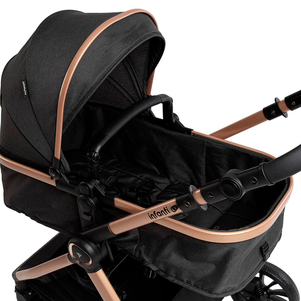 Travel System Romanzo Duo 3 Posições (0 a 15 kg) - Preto Bronze