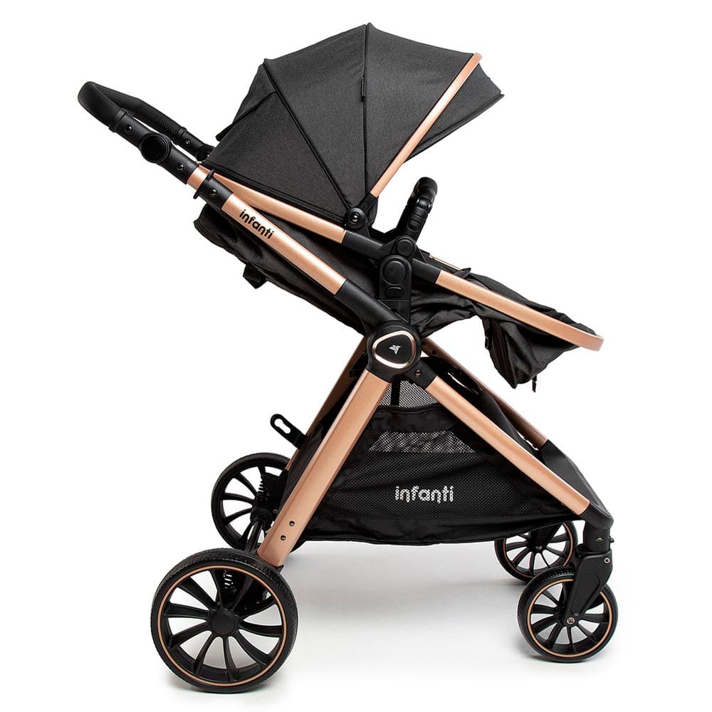 Travel System Romanzo Duo 3 Posições (0 a 15 kg) - Preto Bronze