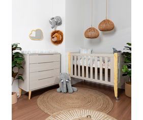 Quarto-infantil-Comoda-Boom-4-Gavetas-Areia--Berco-Tom-Areia-com-Kit-Pes-Natural