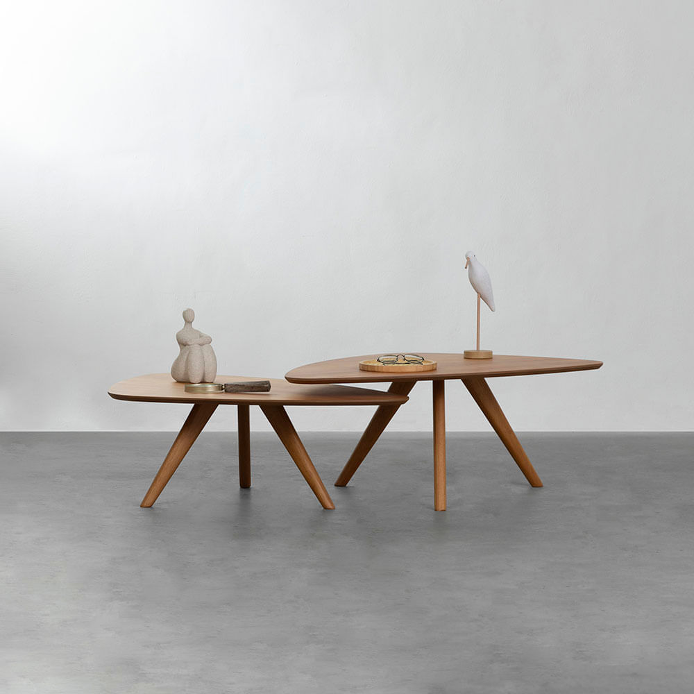 Conjunto com 2 Mesas de Centro Orgânicas Orla - Cinamomo
