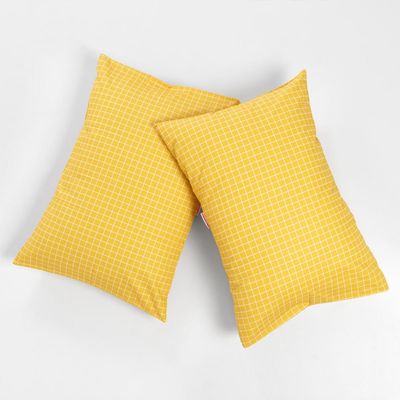 par-de-fronha-solteiro-xadrez-amarelo-e-branco