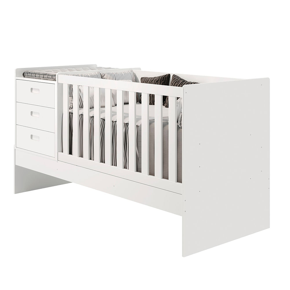 Berço Multifuncional Luna - Branco Fosco | Abra Cadabra