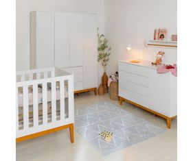 kit-quarto-infantil-elfe-branco-fosco---comoda-4-gavetas-e-1-porta---guarda-roupa---berco-mini-cama-noah-com-pes-em-square