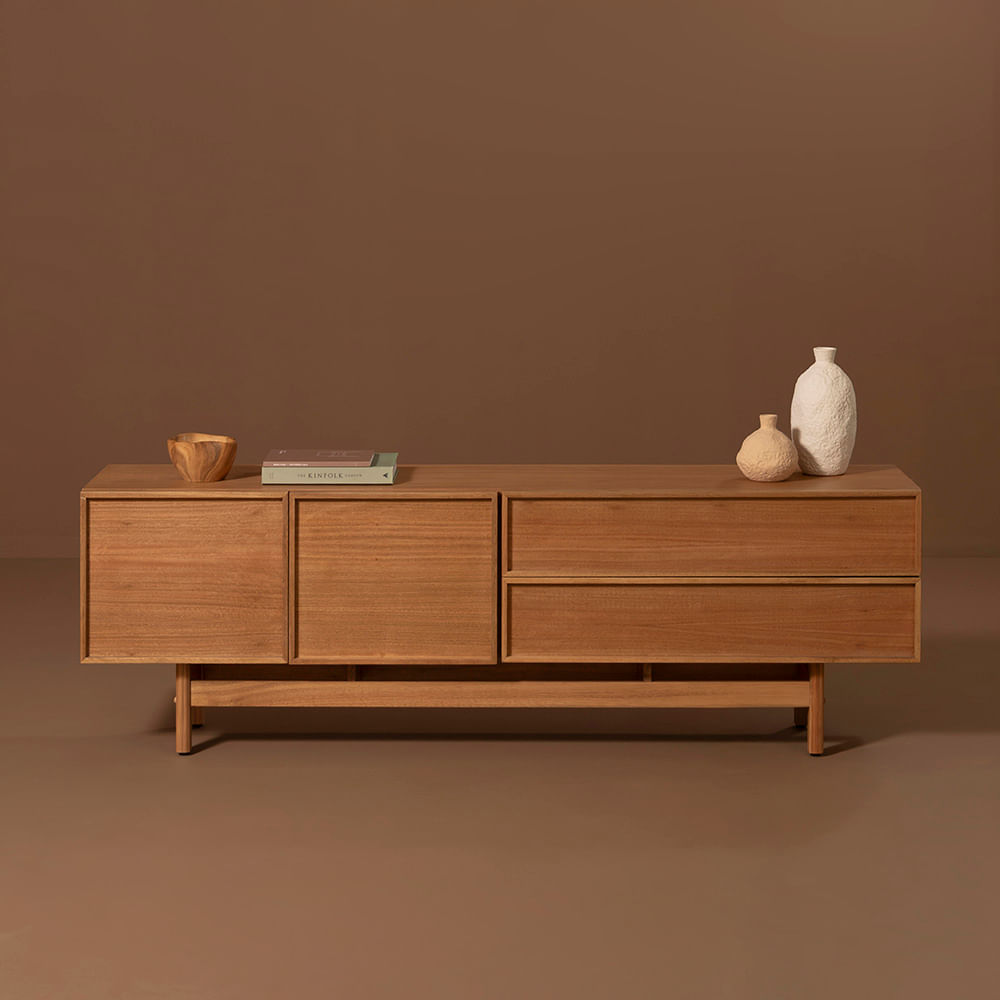 NORAsテーブル900 typeA Rack Nori 3 Portas e 1 Gaveta Natural - 1,80m | Abra Cadabra