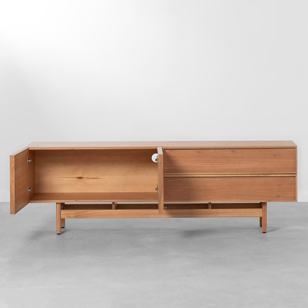 Rack Nori 3 Portas e 1 Gaveta Natural - 1,80m | Abra Cadabra