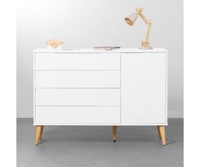 comoda-4-gavetas-com-portas-elfe-branco-fosco-pe-retro-frontal