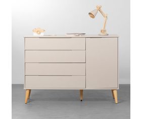 comoda-4-gavetas-com-portas-elfe-areia-fosco-pe-retro-frontal