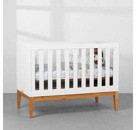 Quarto-Infantil-Elfe-Branco-Fosco-Comoda-4-Gavetas---Armario---Berco-Noah-com-Kit-Pes-Square-berco