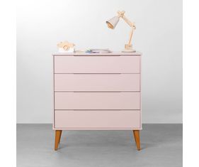 comoda-elfe-4-gavetas-com-pes-retro-em-madeira-rosa-fosco-frontal