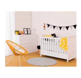Comoda-Zoe-5-Gavetas-com-Porta-Branco-Fosco