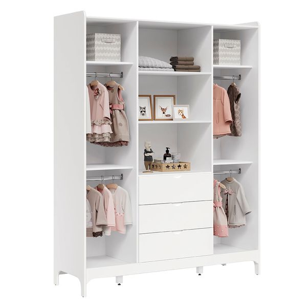 kit-quarto-infantil-brisa-branco-fosco---bicama-sofa---guarda-roupa-com-2-portas-e-3-gavetas