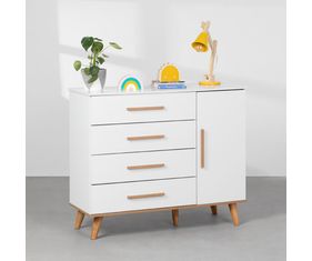 Comoda-Ludmila-4-gavetas-com-Porta-Branco-ambiente