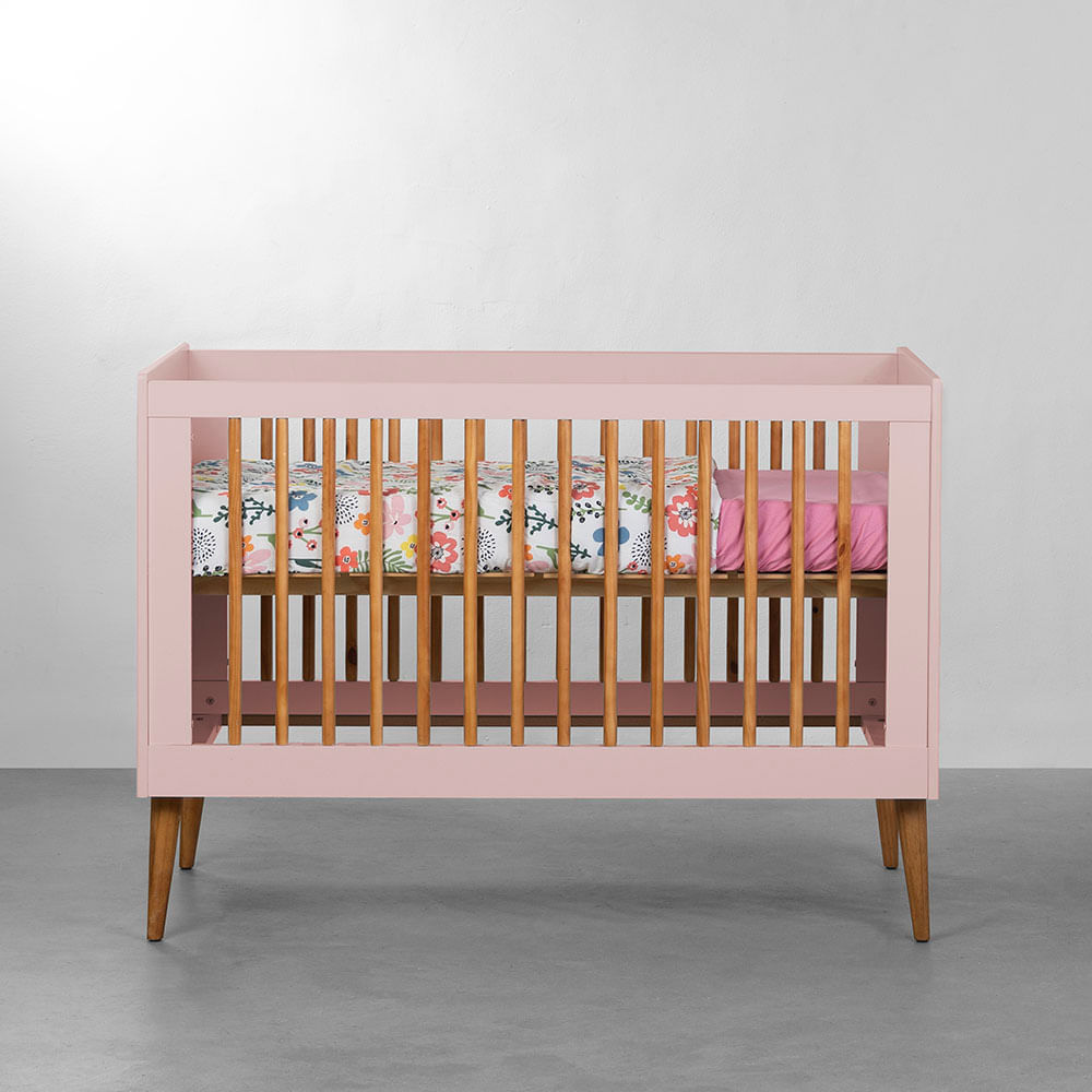 berco-mini-cama-noah-wood-classic-rosa-fosco-com-kit-pe-retro