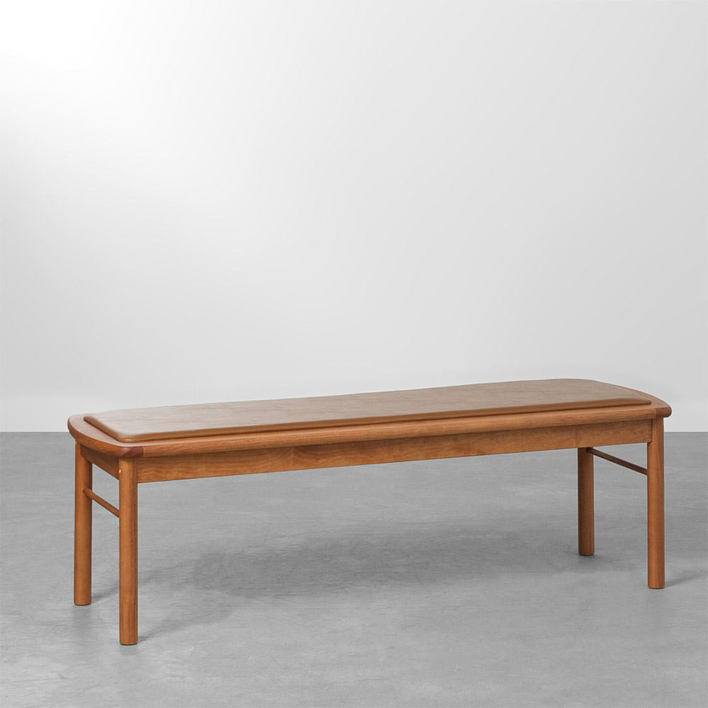 Banco Frame 3 Lugares Estofando Canela - 1,44cm